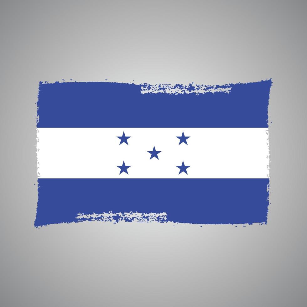 bandera de honduras con pincel pintado a acuarela vector