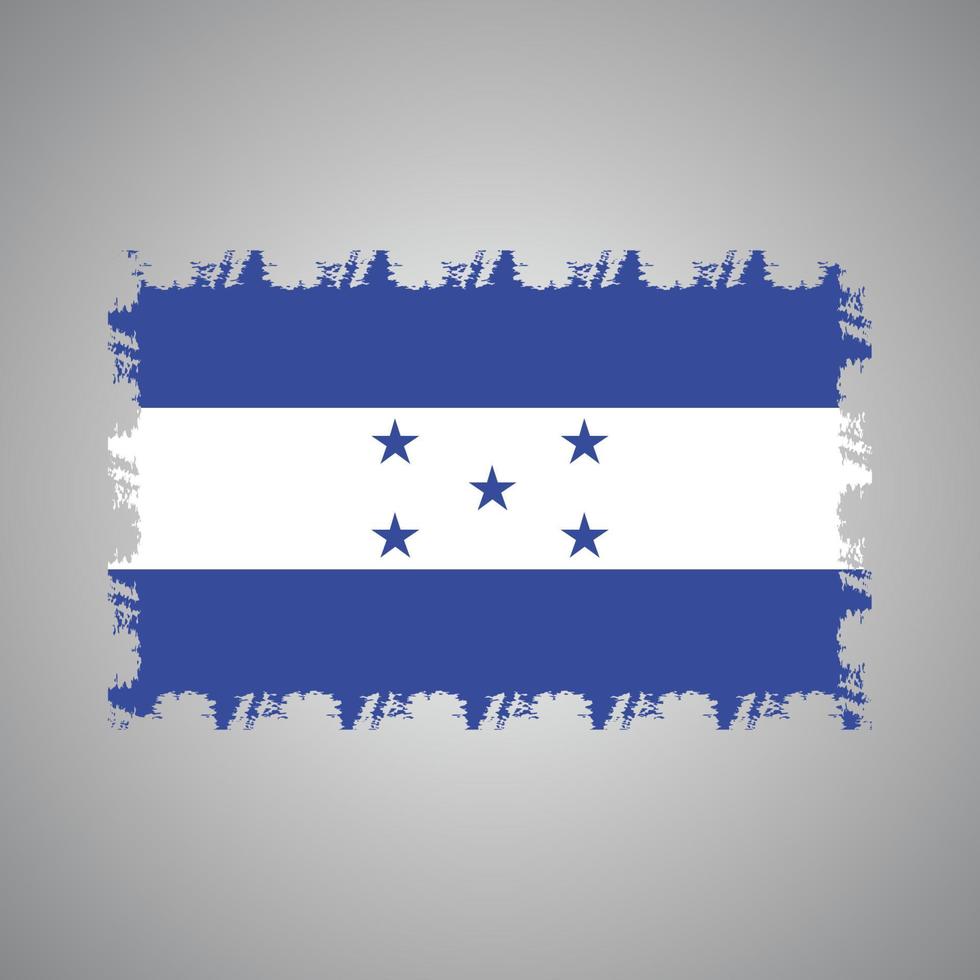 Honduras Flag With Watercolor Painted Brush vector