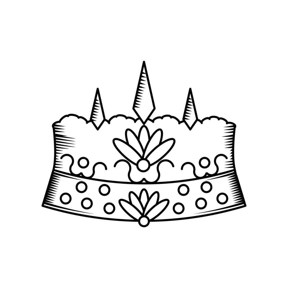 vintage crown icon vector