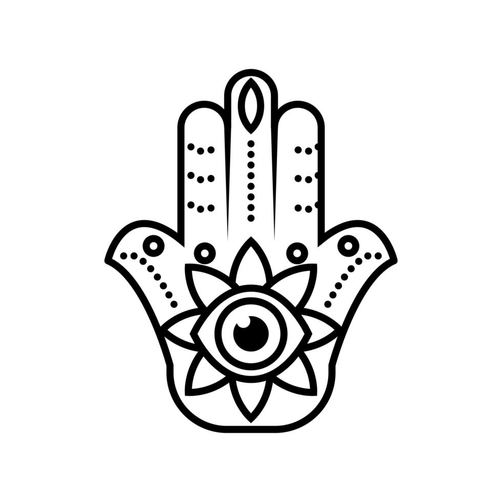 Hamsa delgada línea vector