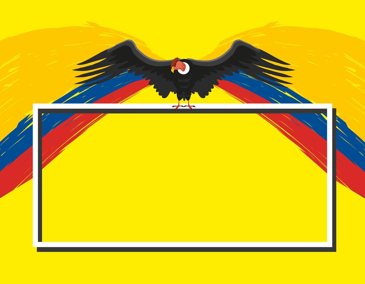 Colombia flag condor vector