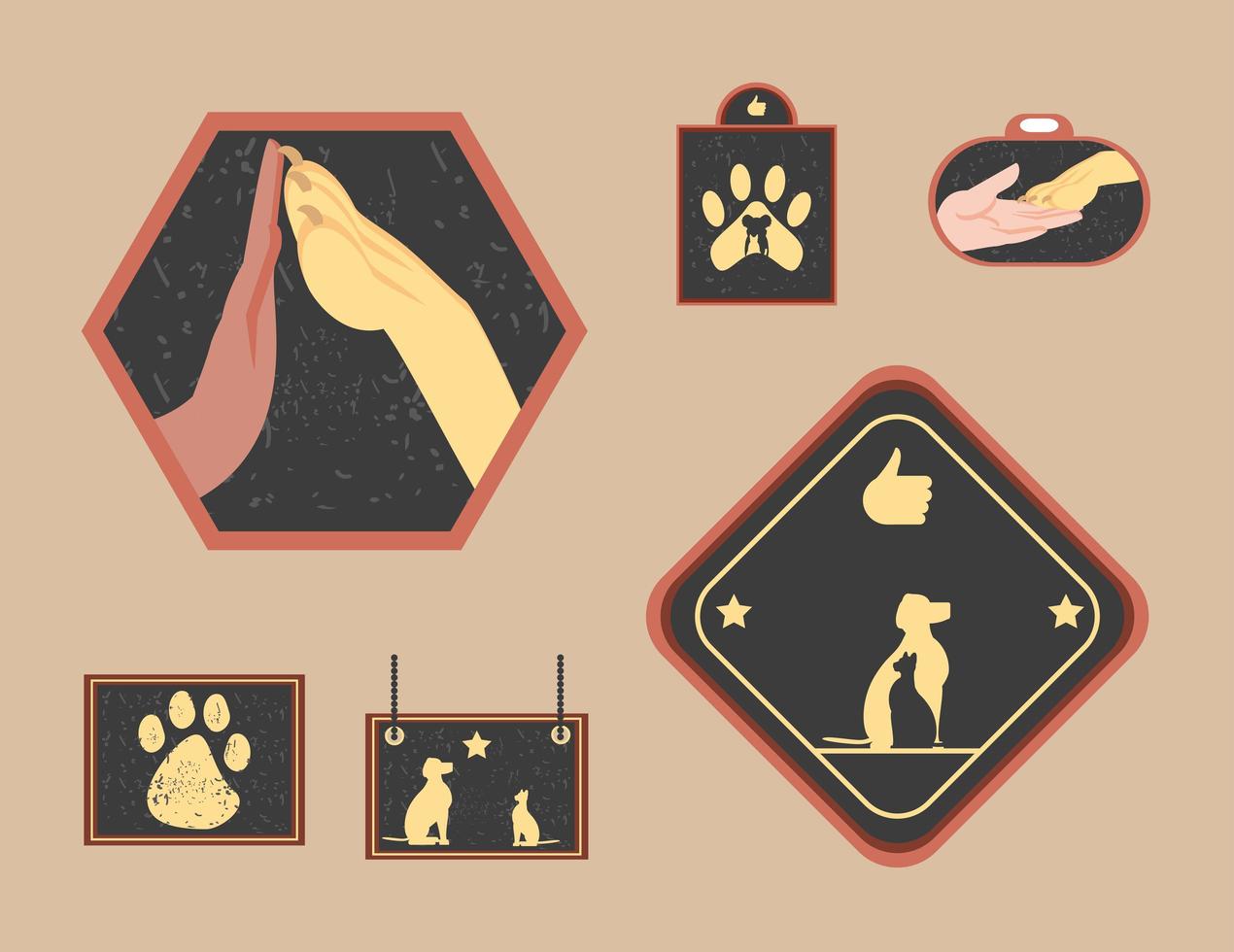 pets shop set vector