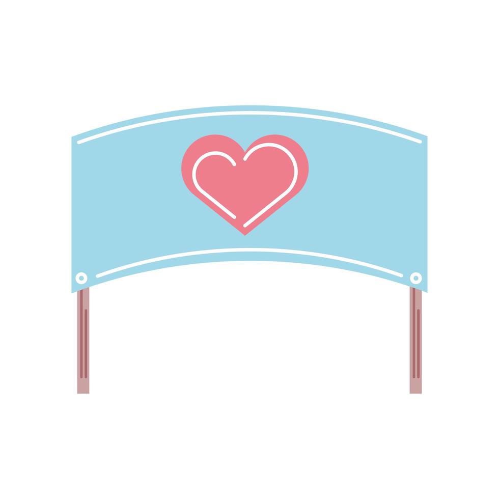 placard with heart printed vector