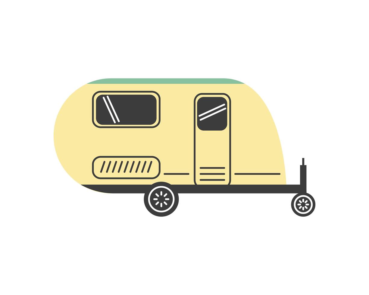 remolque camper retro vector