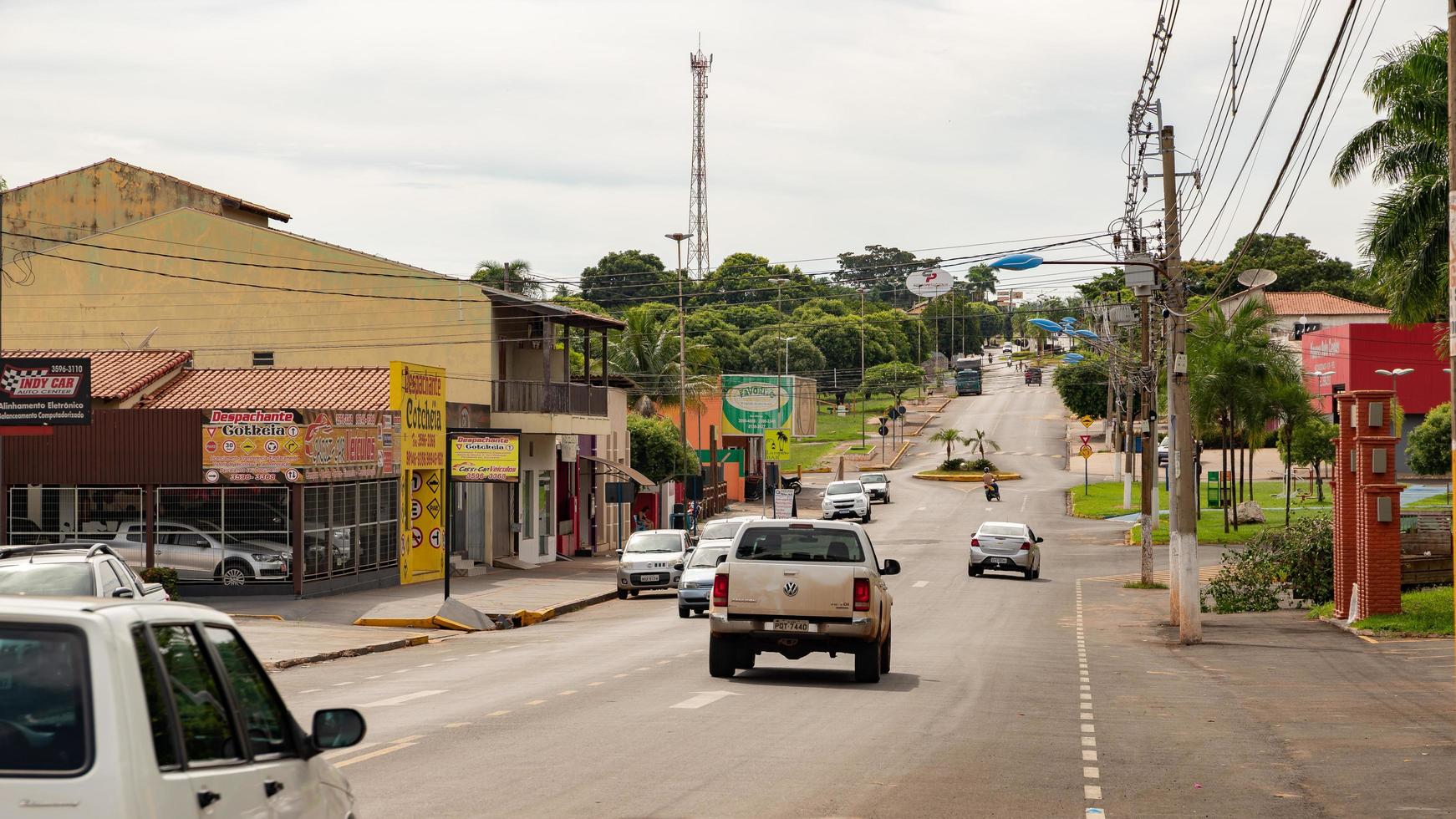 Cassilandia, Mato Grosso do Sul, Brazil, 2021 -Avenue Candido Barbosa Dias with traffic photo