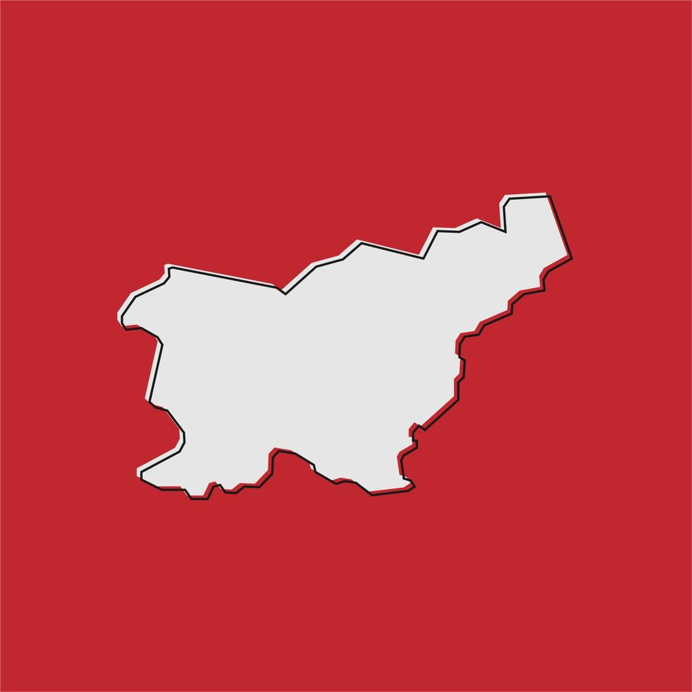 Vector Illustration of the Map of Slovenia on red Background
