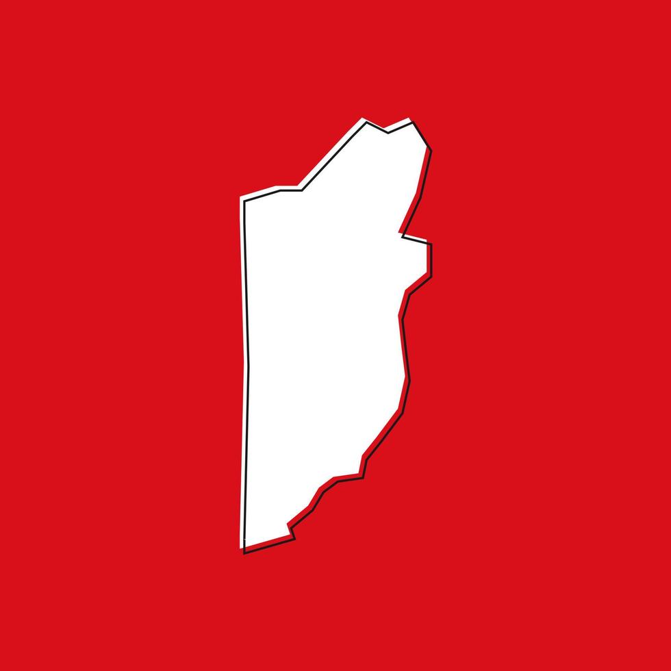 Belize map on red background vector