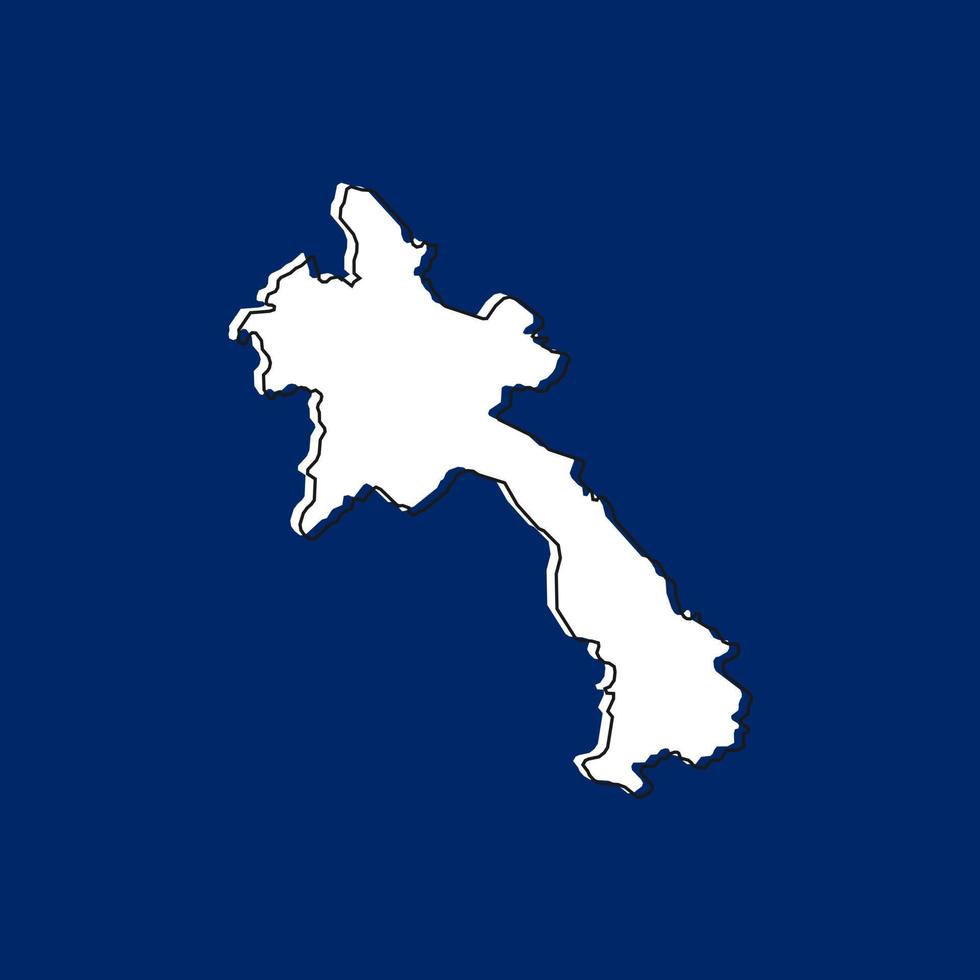 Vector Illustration of the Map of Laos on Blue Background