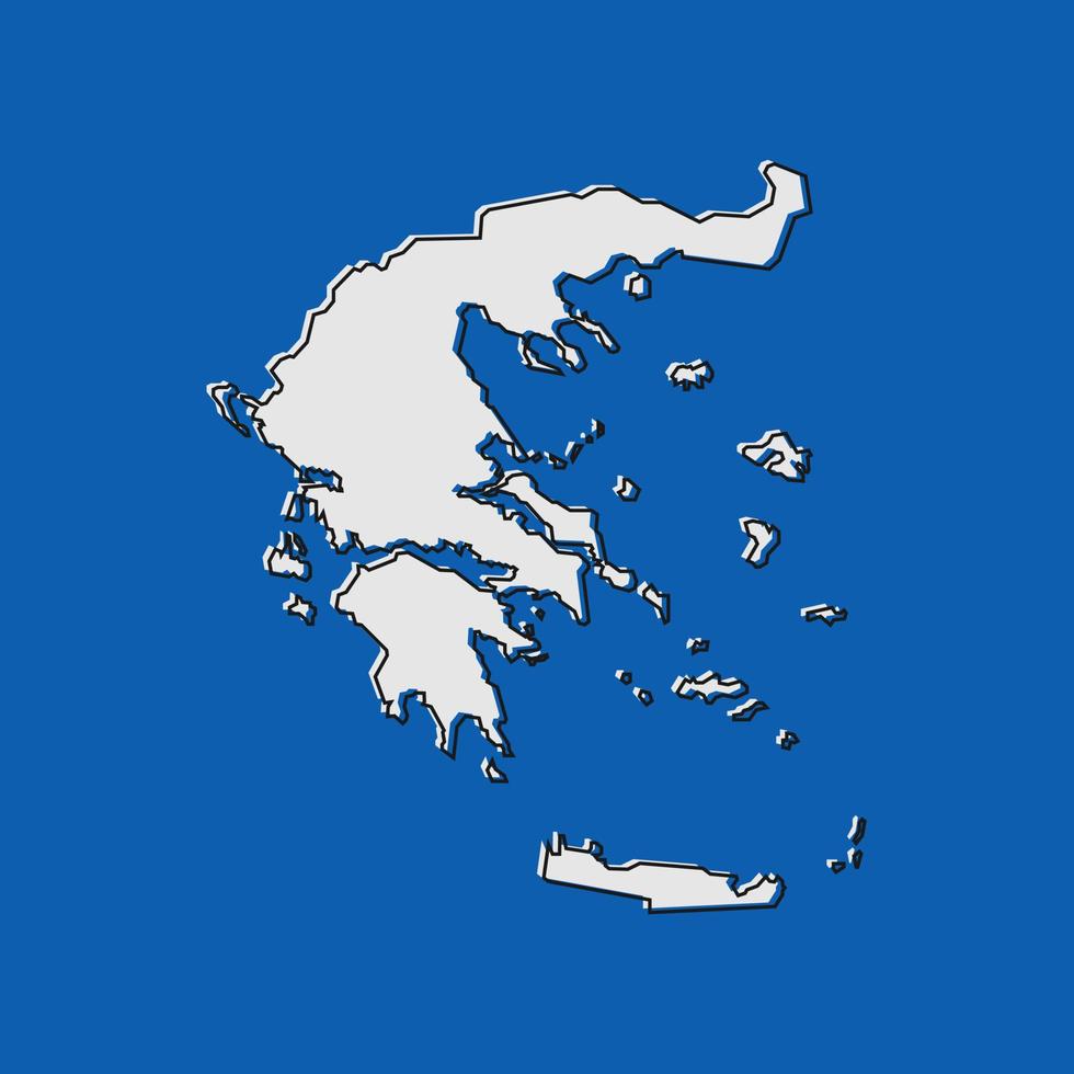 Ilustración vectorial del mapa de Grecia sobre fondo azul. vector