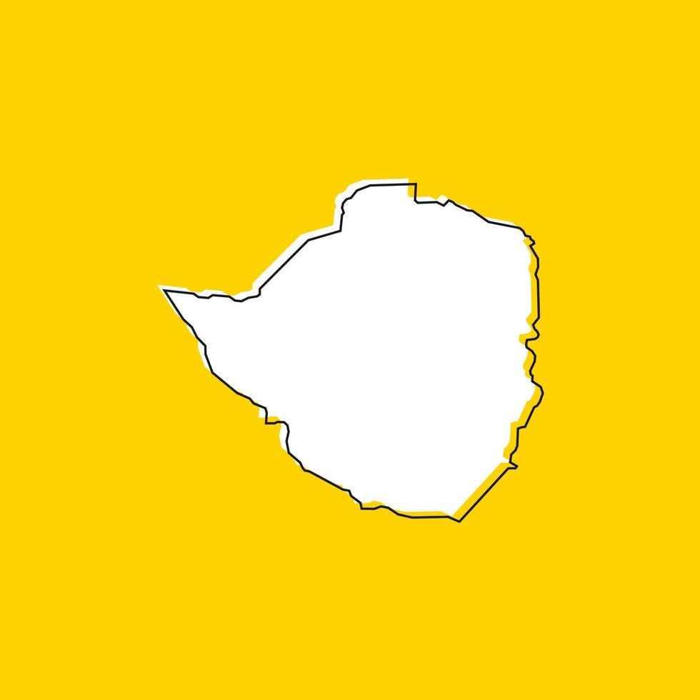 Vector Illustration of the Map of Zimbabwe on yellow Background