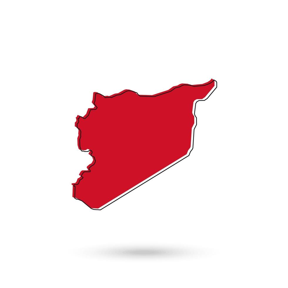 Ilustración vectorial del mapa rojo de Siria sobre fondo blanco. vector