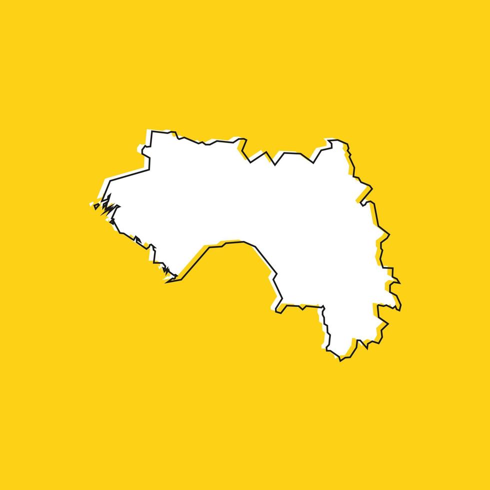 Vector Illustration of the Map of Guinea on yellow Background