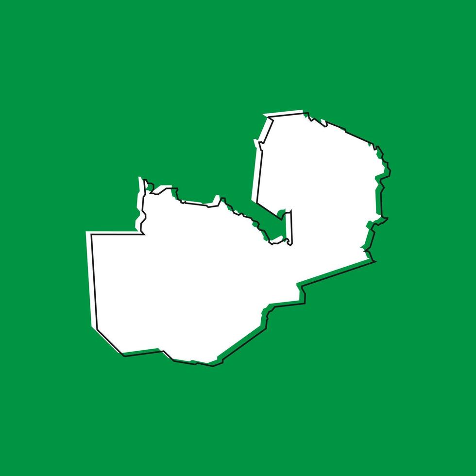 Vector Illustration of the Map of Zambia on green Background