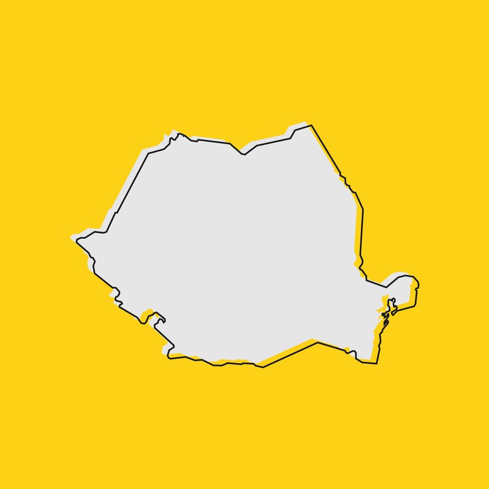 Ilustración vectorial del mapa de Rumania sobre fondo amarillo vector