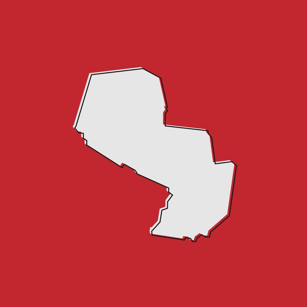 Paraguay map on red background vector