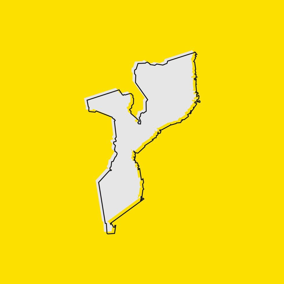 Vector Illustration of the Map of Mozambique on yellow Background