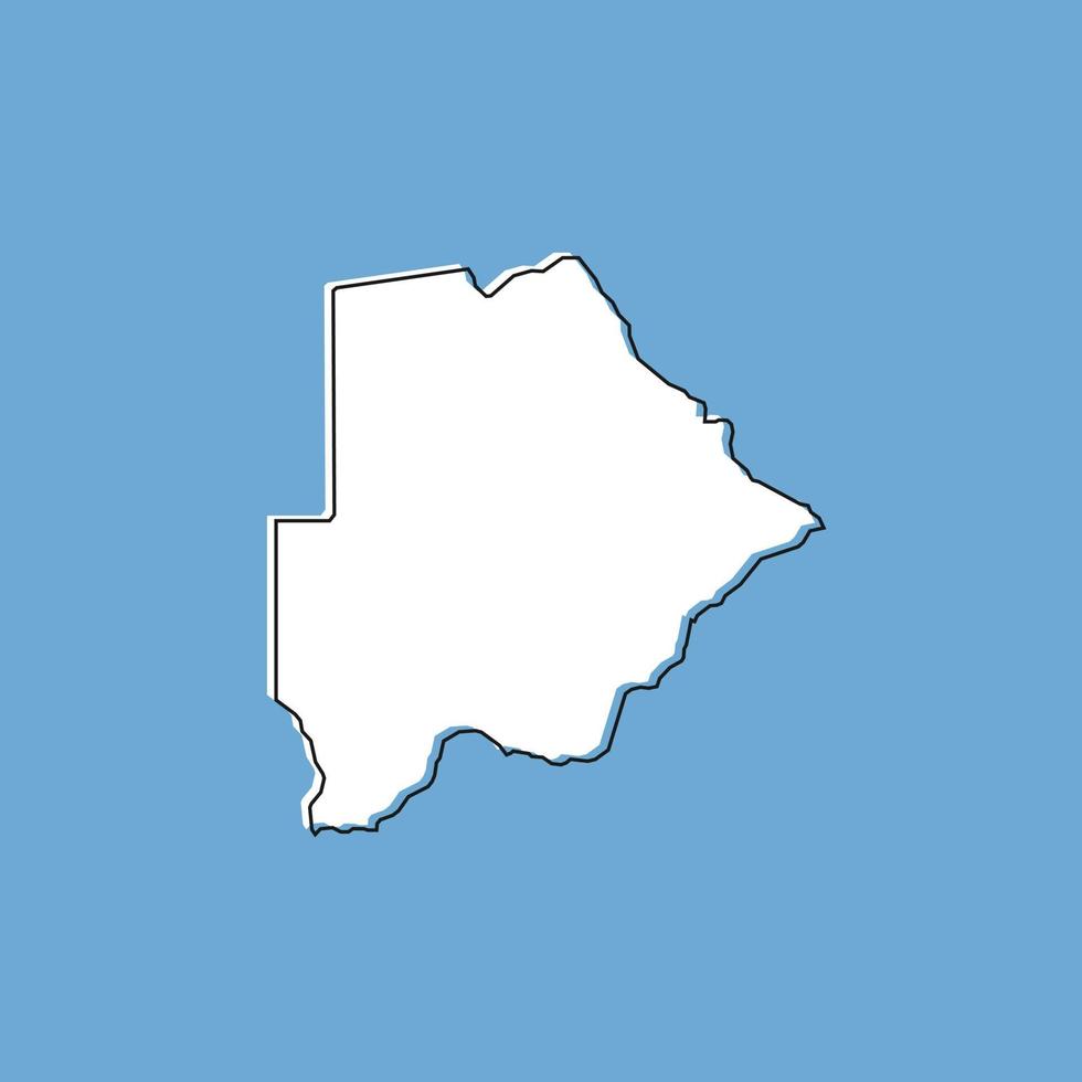 Vector Illustration of the Map of Botswana on Blue Background
