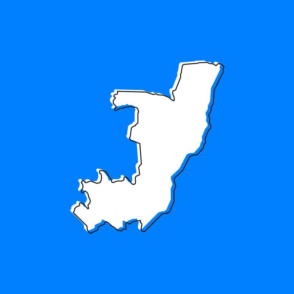 Vector Illustration of the Map of Republic of the Congo on Blue Background