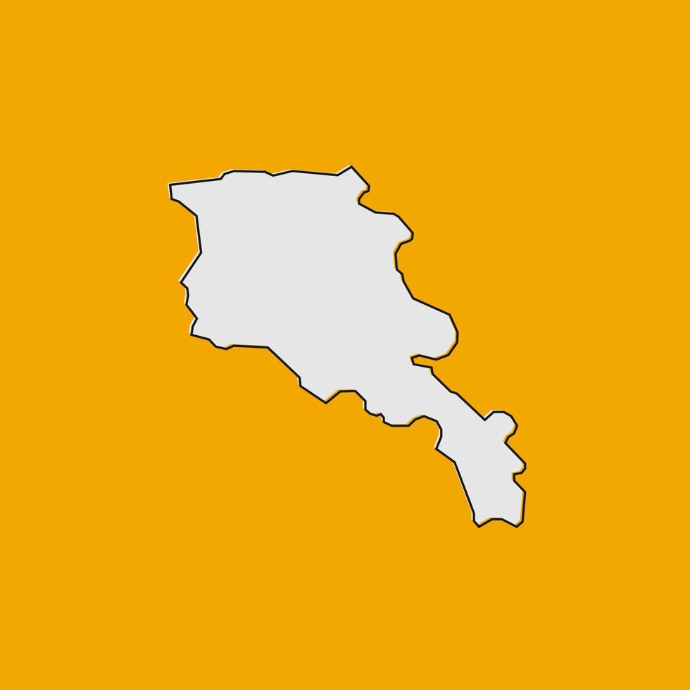 Vector Illustration of the Map of Armenia on yellow Background