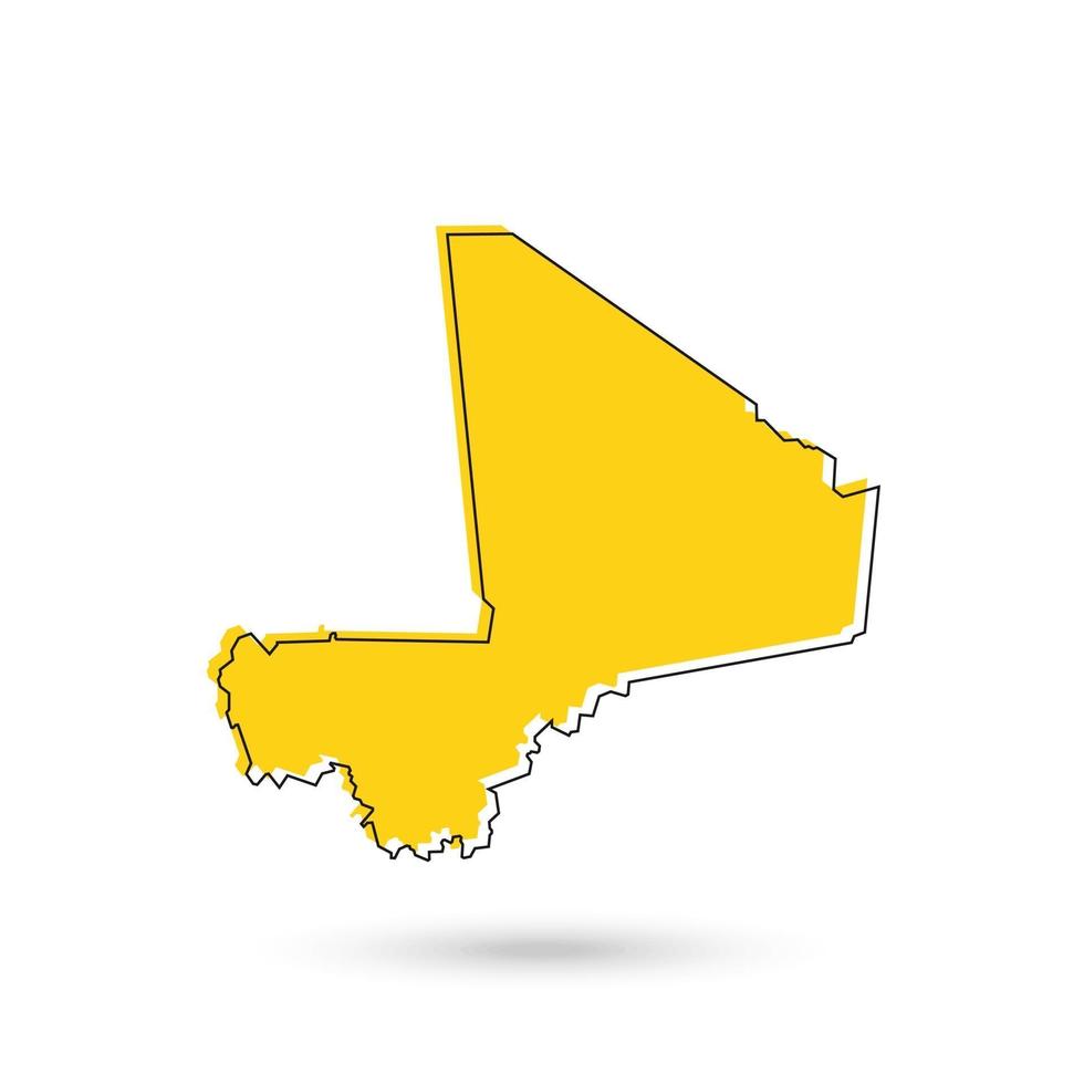Vector Illustration of the yellow Map of Mali on White Background
