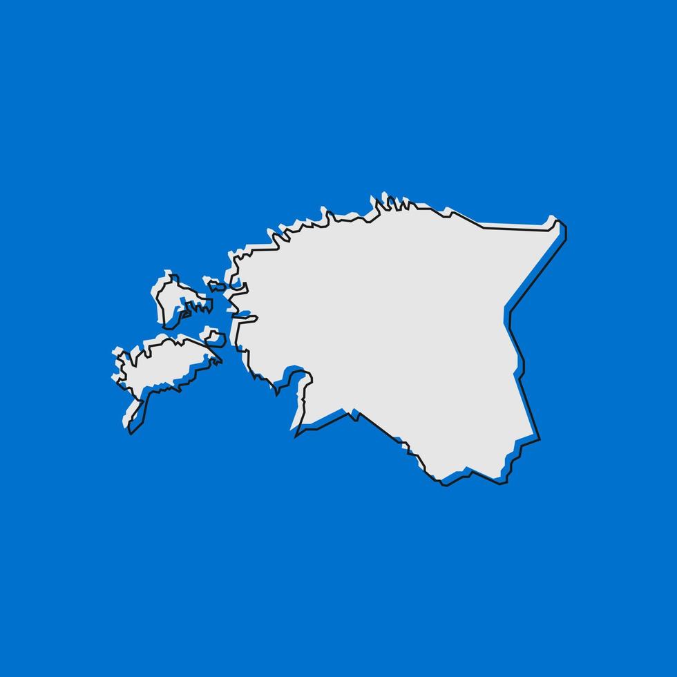 Ilustración vectorial del mapa de Estonia sobre fondo azul. vector