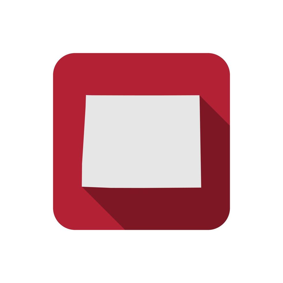 Wyoming state map square with long shadow vector