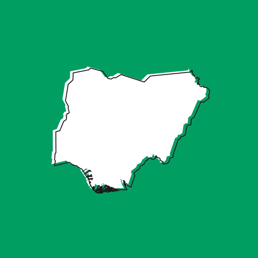 Ilustración vectorial del mapa de Nigeria sobre fondo verde vector