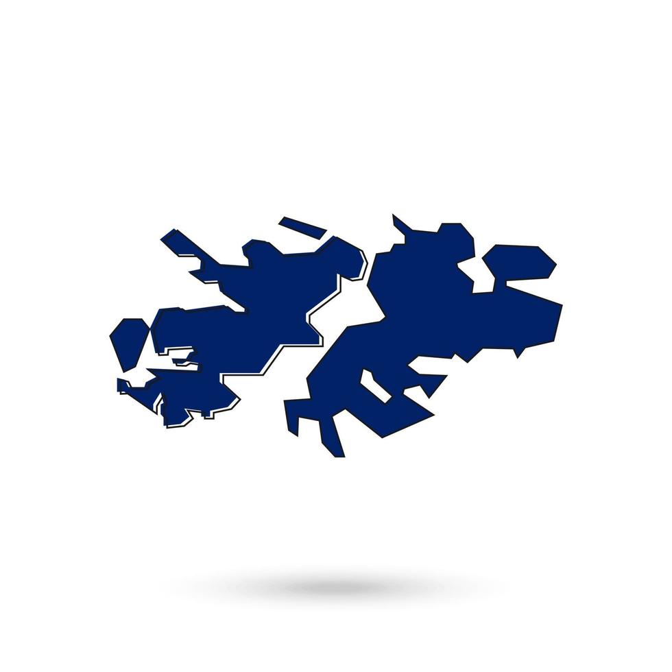 Falkland Islands blue map on white background vector