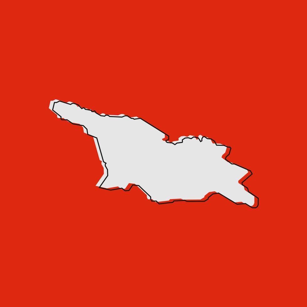 Vector Illustration of the Map of Georgia on red Background