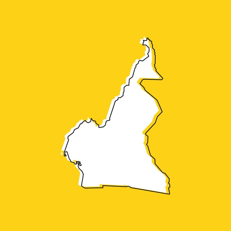 Vector Illustration of the Map of Cameroon on yellow Background