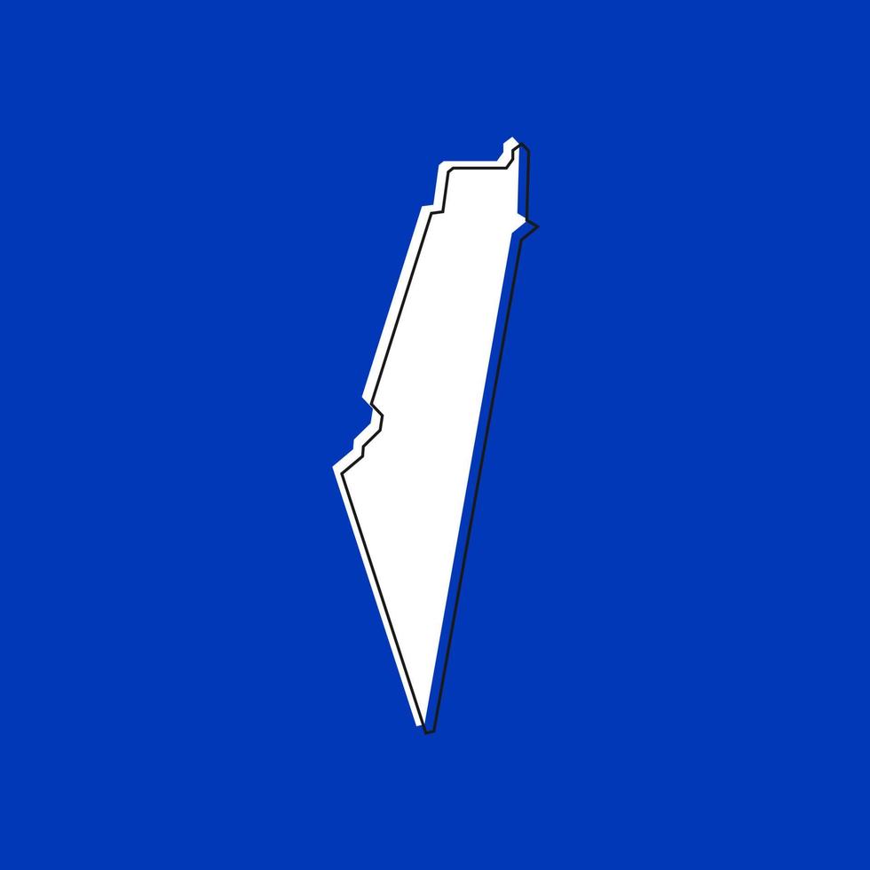 Vector Illustration of the Map of Israel on Blue Background