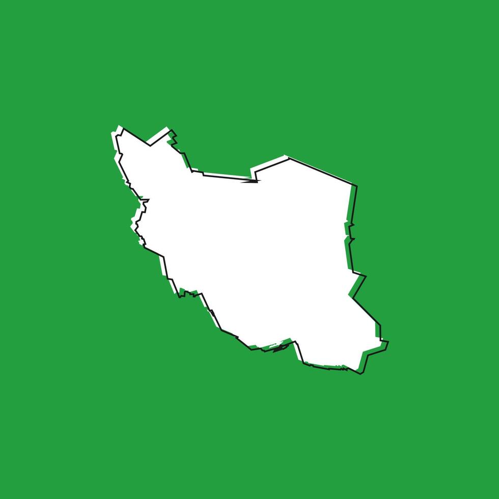 Ilustración vectorial del mapa de Irán sobre fondo verde vector