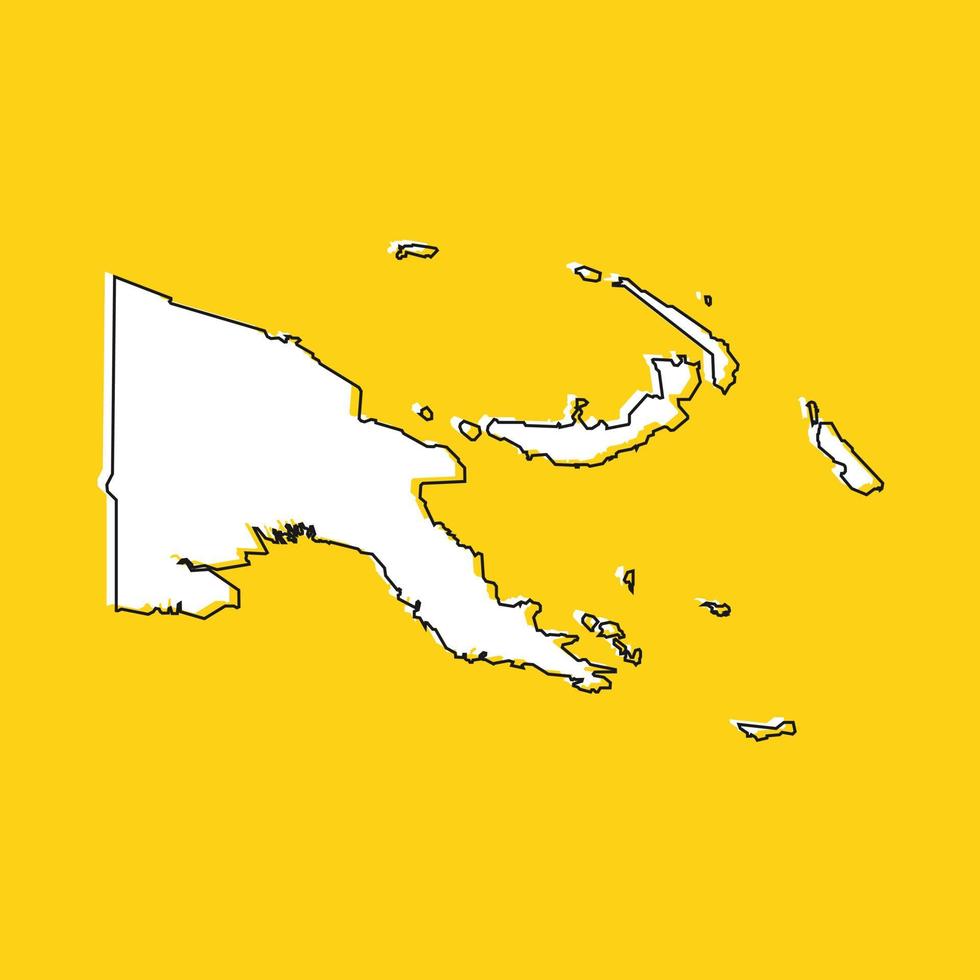 Vector Illustration of the Map of Papua New Guinea on yellow Background
