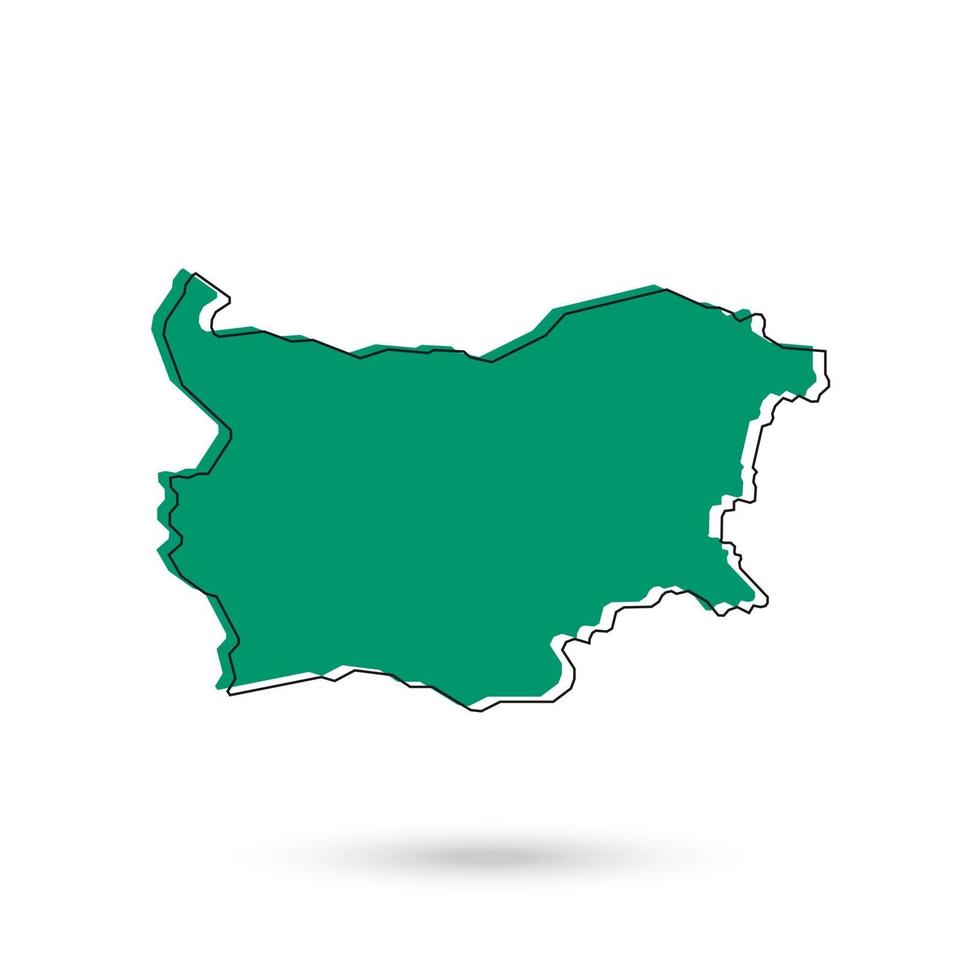 Ilustración vectorial del mapa verde de Bulgaria sobre fondo blanco. vector