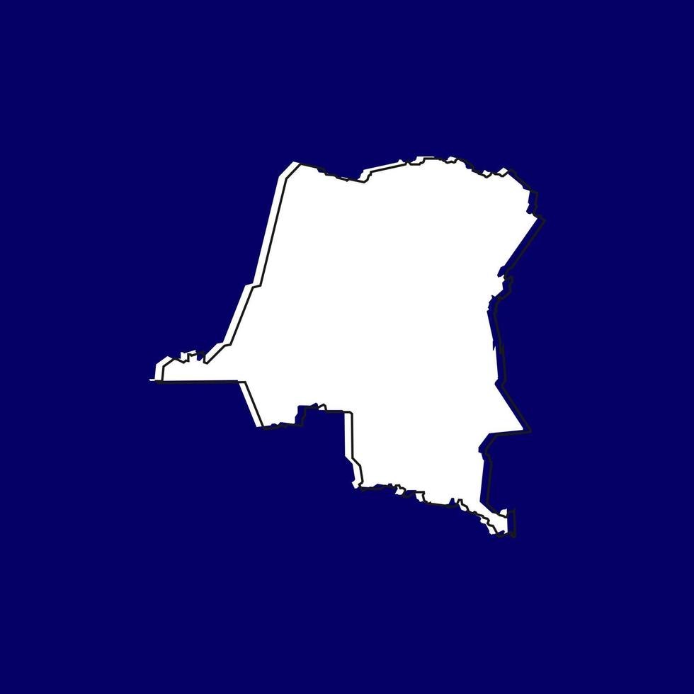 Vector Illustration of the Map of Kinshasa on Blue Background