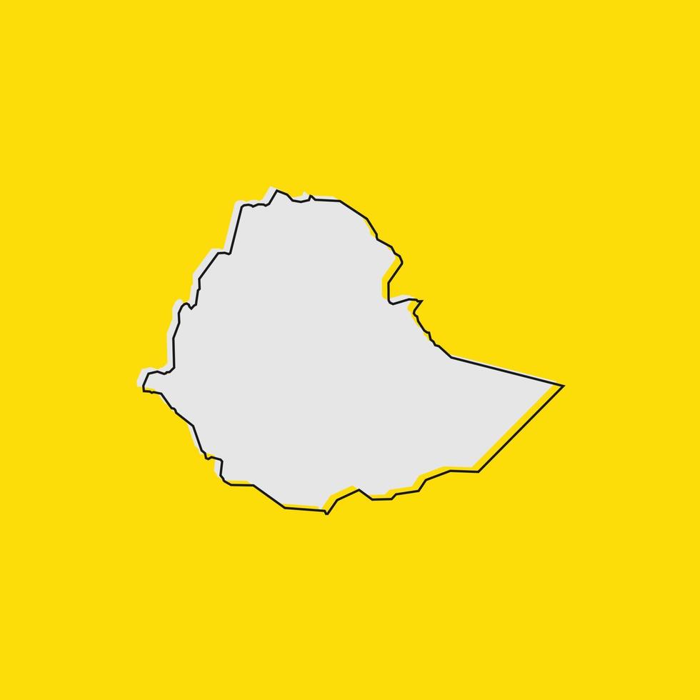 Vector Illustration of the Map of Ethiopia on yellow Background