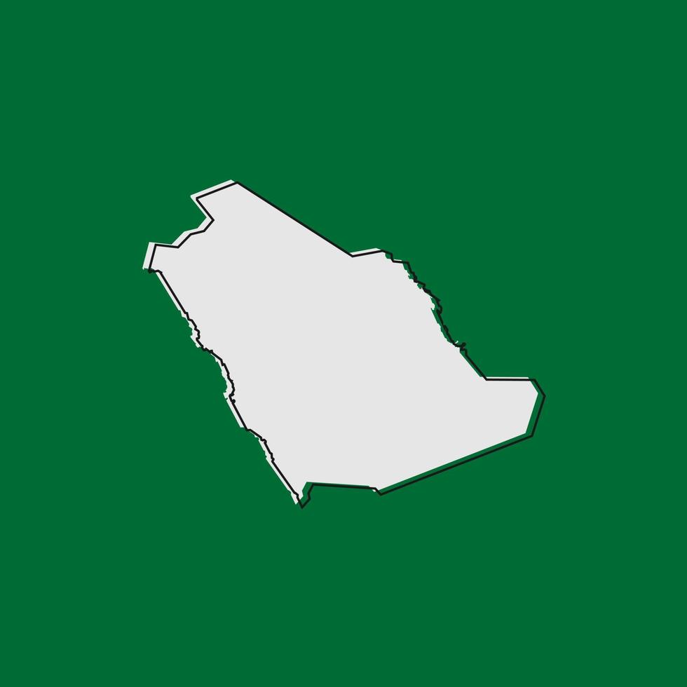 Vector Illustration of the Map of Saudi Arabia on green Background