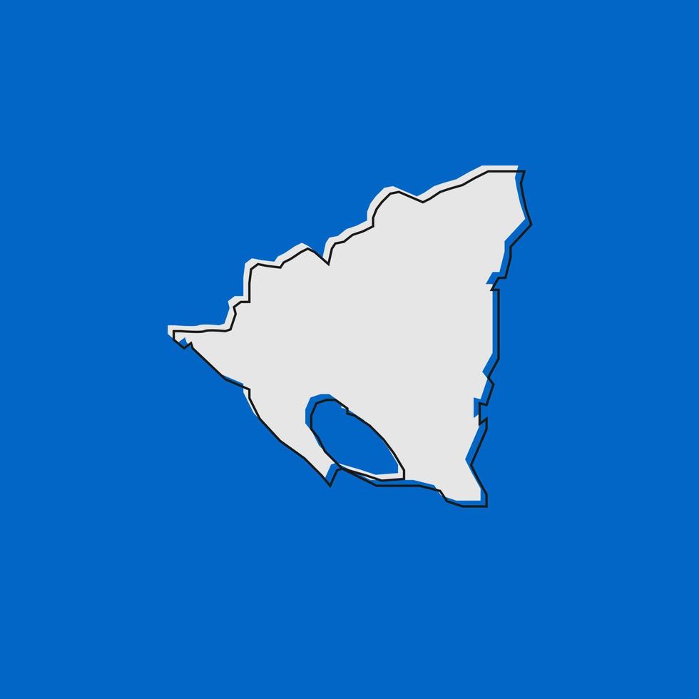 Nicaragua map on blue background vector