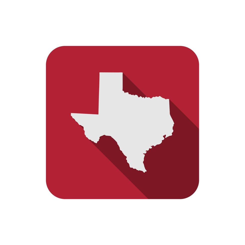 Texas state map square with long shadow vector