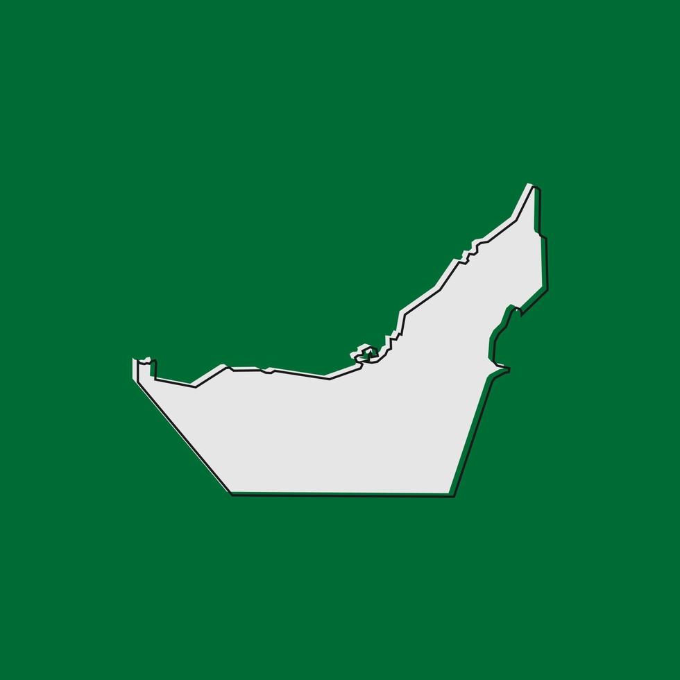 Vector Illustration of the Map of UAE on green Background
