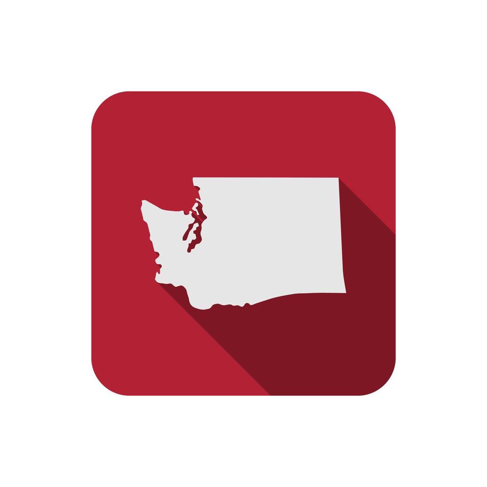 Washington state map square with long shadow vector
