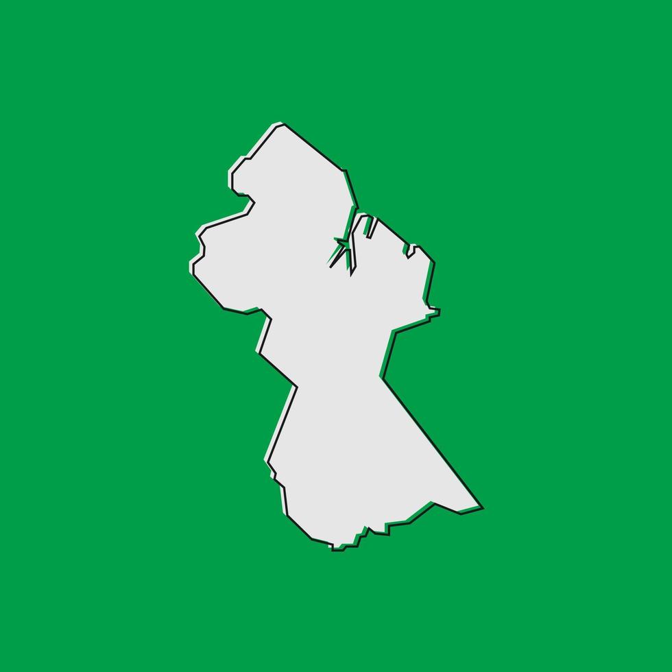 Guyana map on green background vector