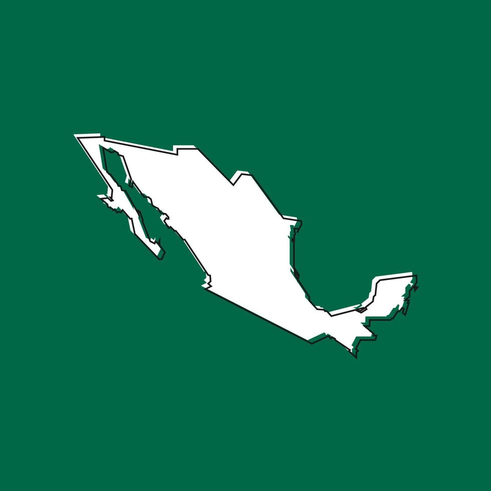 concepto de icono de mapa de México. mapa de mexico sobre fondo verde vector