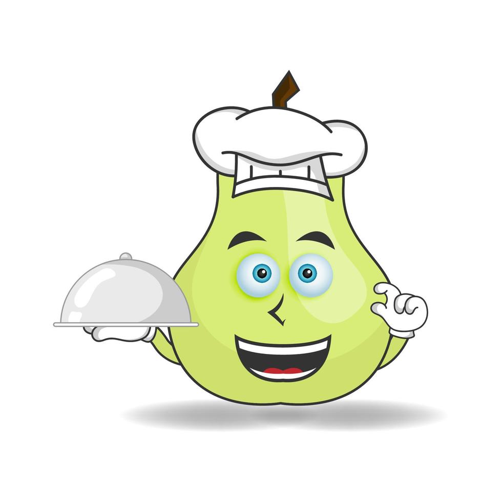 The Guava mascot character becomes a chef. vector illustration