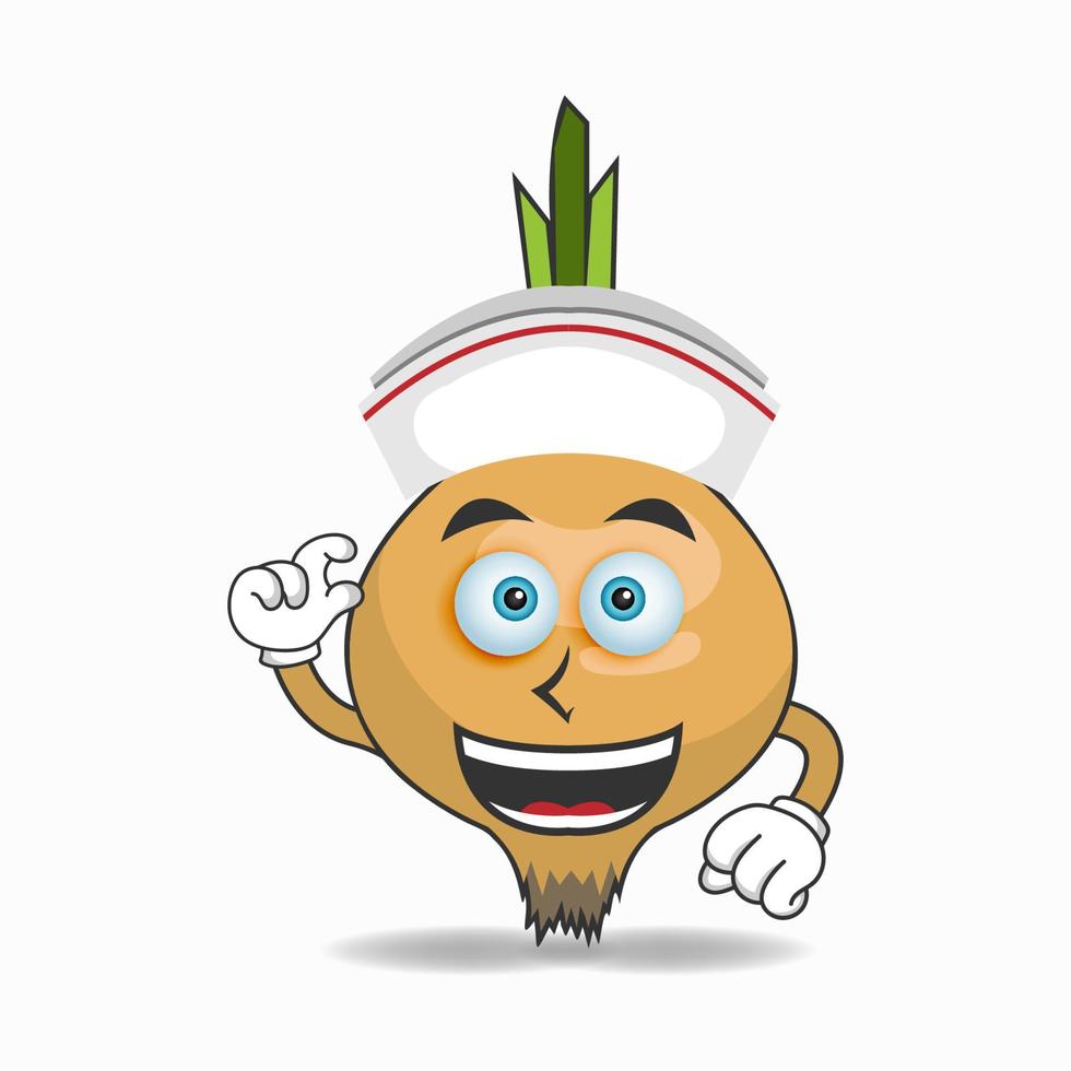 The Onion mascot character becomes a nurse. vector illustration