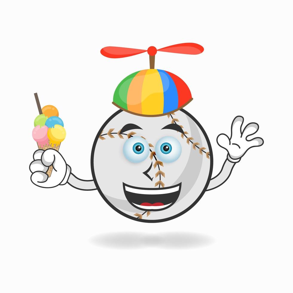 Baseball mascot character with Baseball and colorful hat. vector