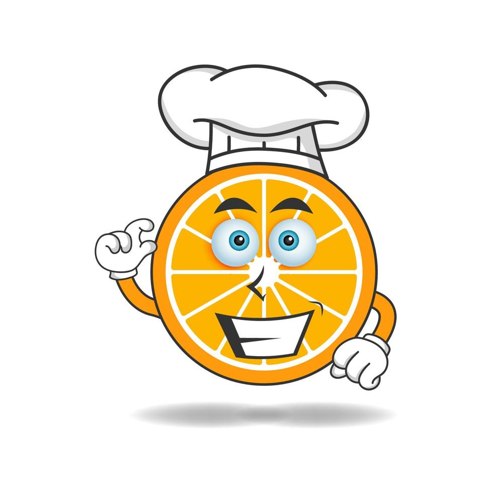 el personaje mascota naranja se convierte en chef. ilustración vectorial vector