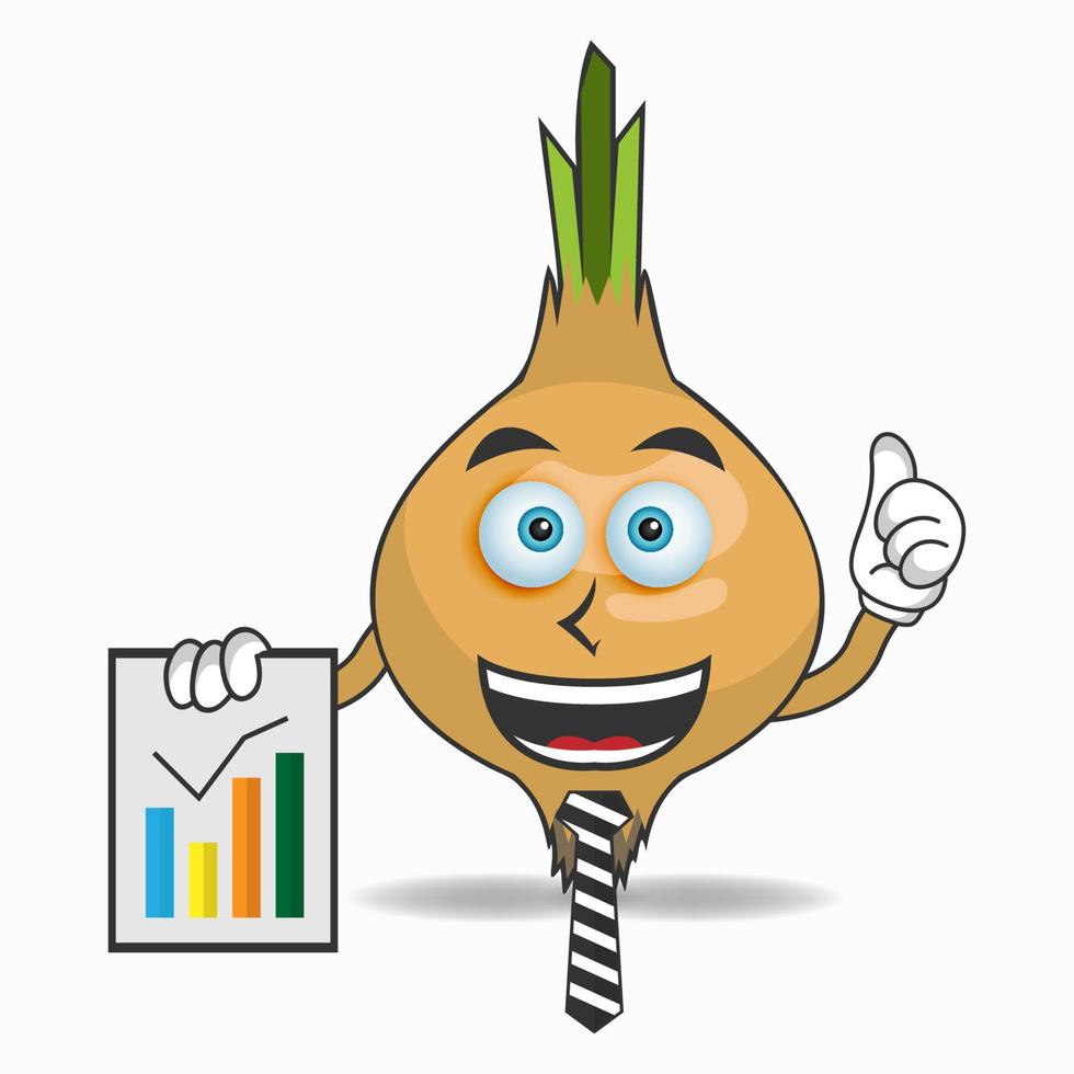 Onion mascot character presentation. vector illustration