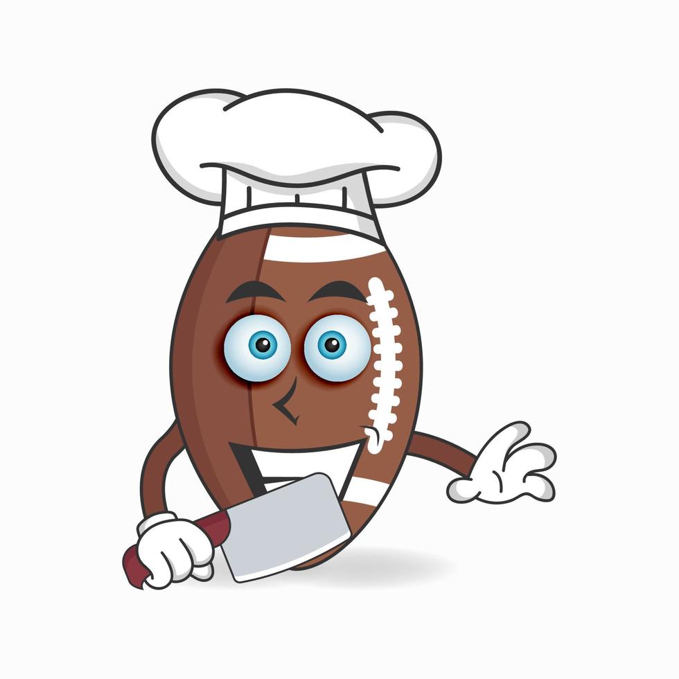 The American Football mascot character becomes a chef. vector illustration