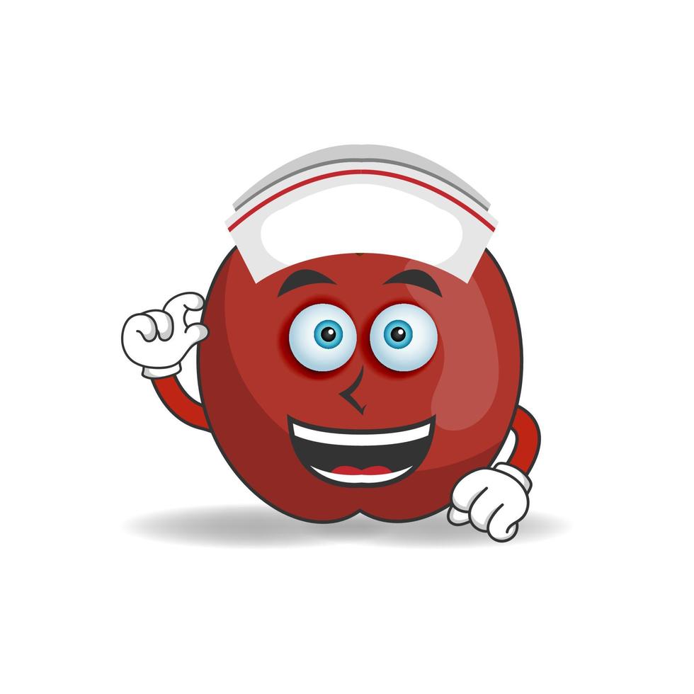 The Apple mascot character becomes a nurse. vector illustration